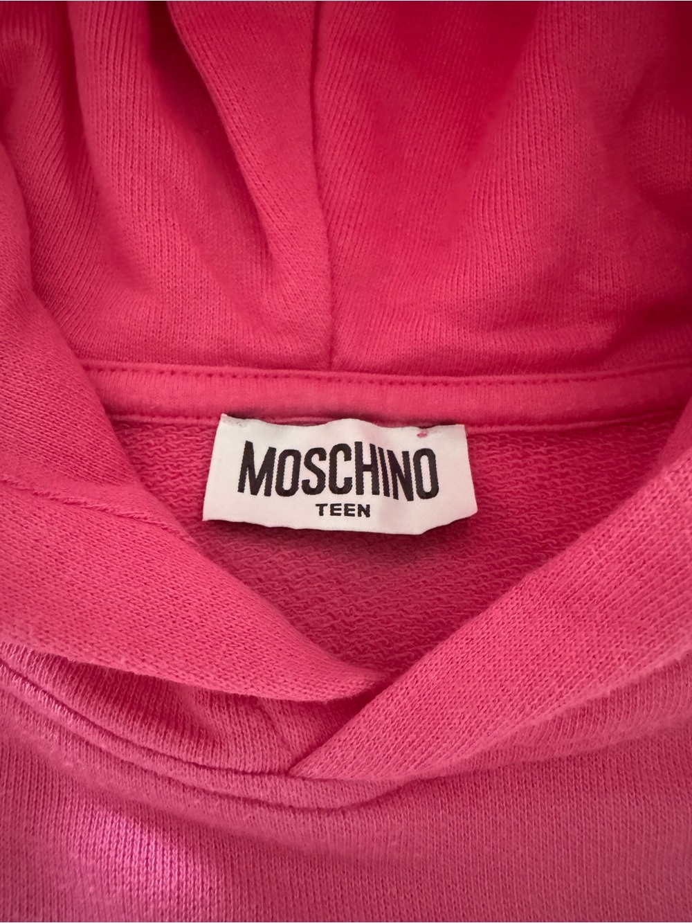 Moschino Kids Girls Logo Hoodie Hot Pink Size 10 - Picture 6 of 7